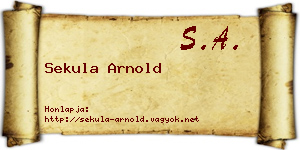 Sekula Arnold névjegykártya