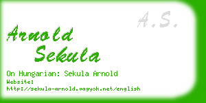 arnold sekula business card